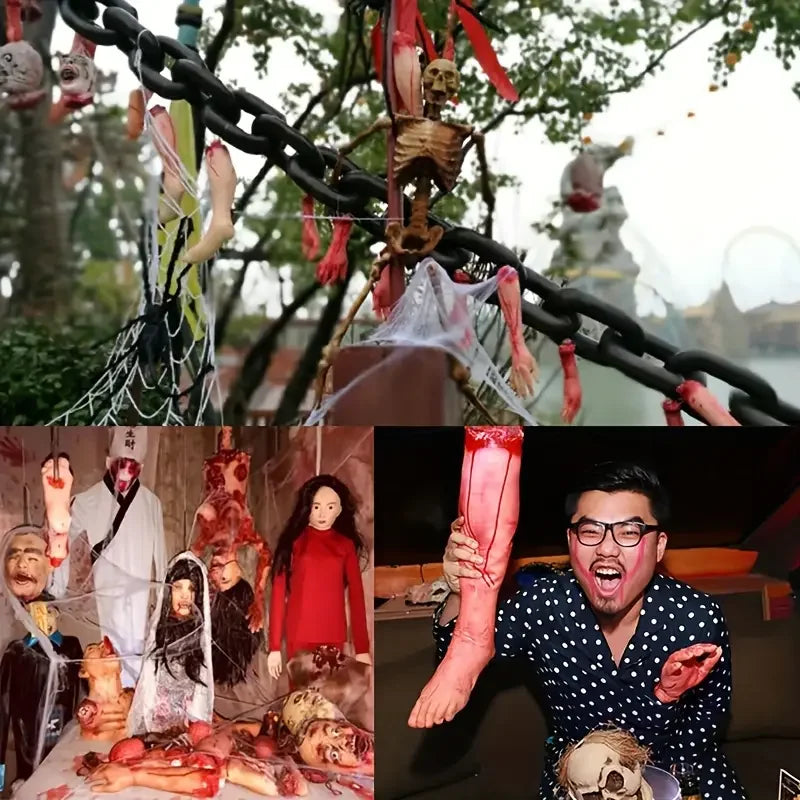 Halloween Fake Human Limbs Props – Hands, Feet, Brain & Heart