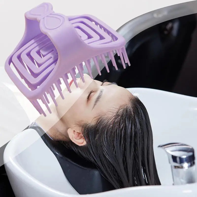 Hollow Out Hair Brush Hollow Hair Scrubber Shampoo Brush Scalp Scrub Massager Gentle Bath Cleaning Comb Bathroom Care Scrubber Oasis Select