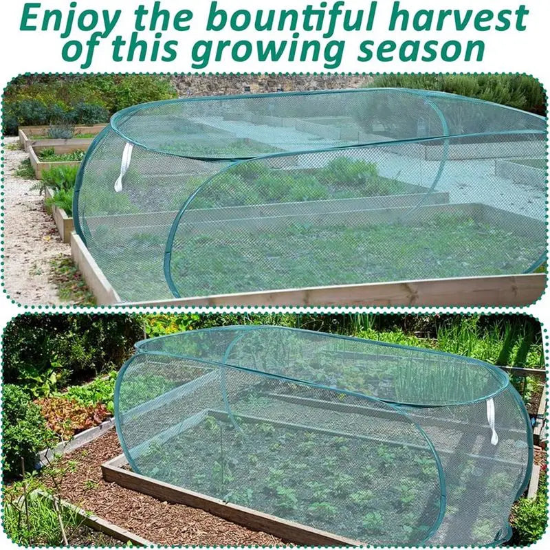 LIKE WISH Garden For Plants Cover 3Pcs 99* 40* 45Cm With 24 Ground Nails,Mesh Netting Covers Net Cage Guard Protector For Plant Oasis Select