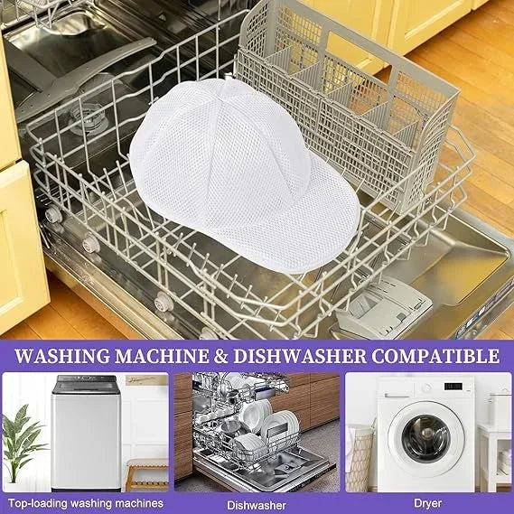 Upgraded Double Layer Detachable Hat Washer for Washing Machine, Anti-Deformation Baseball Cap Cleaning Bag with Fixed Bracket Oasis Select