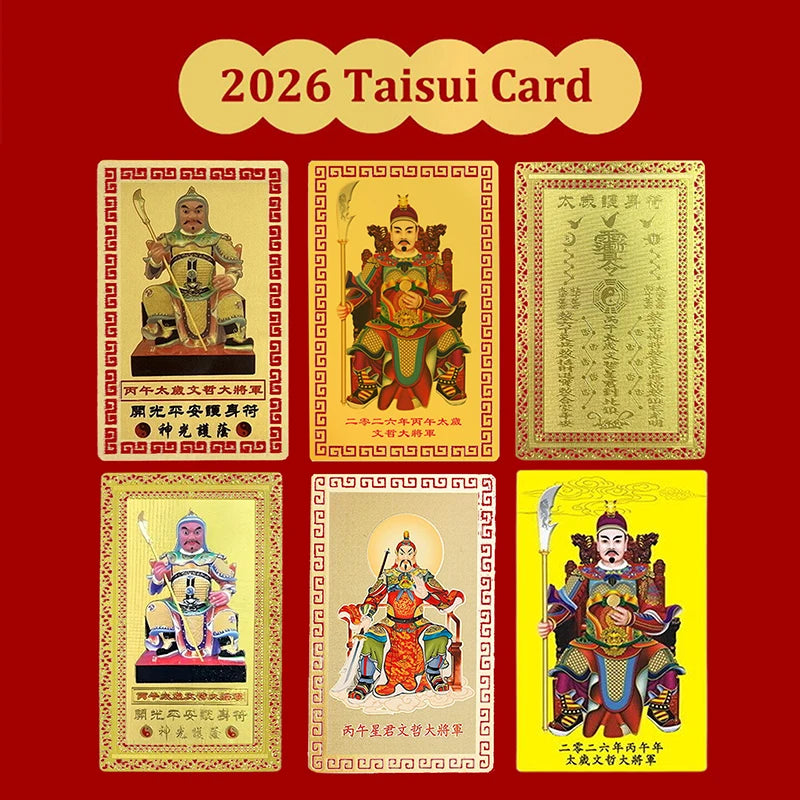 2026 Tai Sui Amulet Card for Horse Year Feng Shui Taisui Prayer Gold Card Portable Wealth Health Good Luck Protective Gift Oasis Select