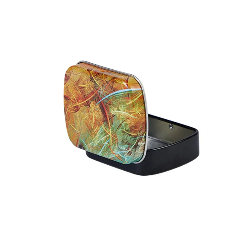 Mini Hinged Metal Tin Box – Flip Lid Storage Case 60x45mm