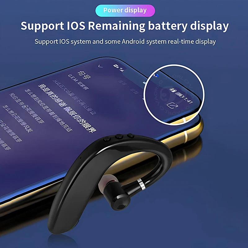 S109 Wireless Bluetooth 5.4 Universal Hook Earphone Sports Business Single Ear Headset Handsfree Headphone With Mic Smartphone Oasis Select