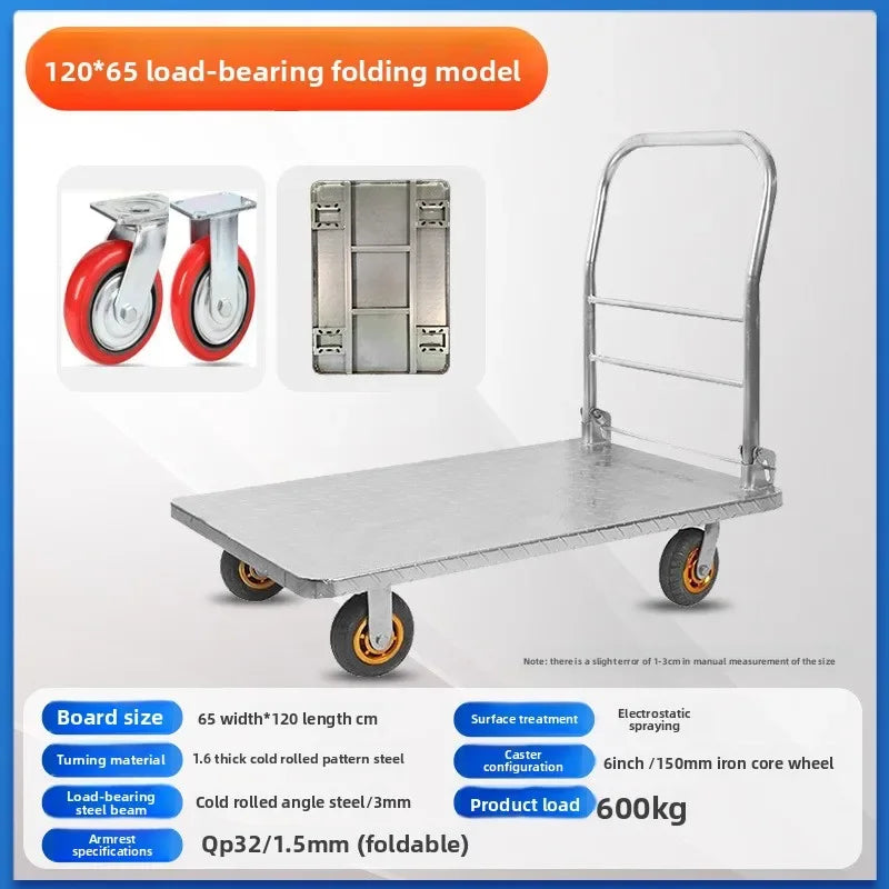 Multi-functional trolley flatbed trailer moving flatbed trailer trolley pulling load bearing folding trailer Oasis Select 120-65-6D