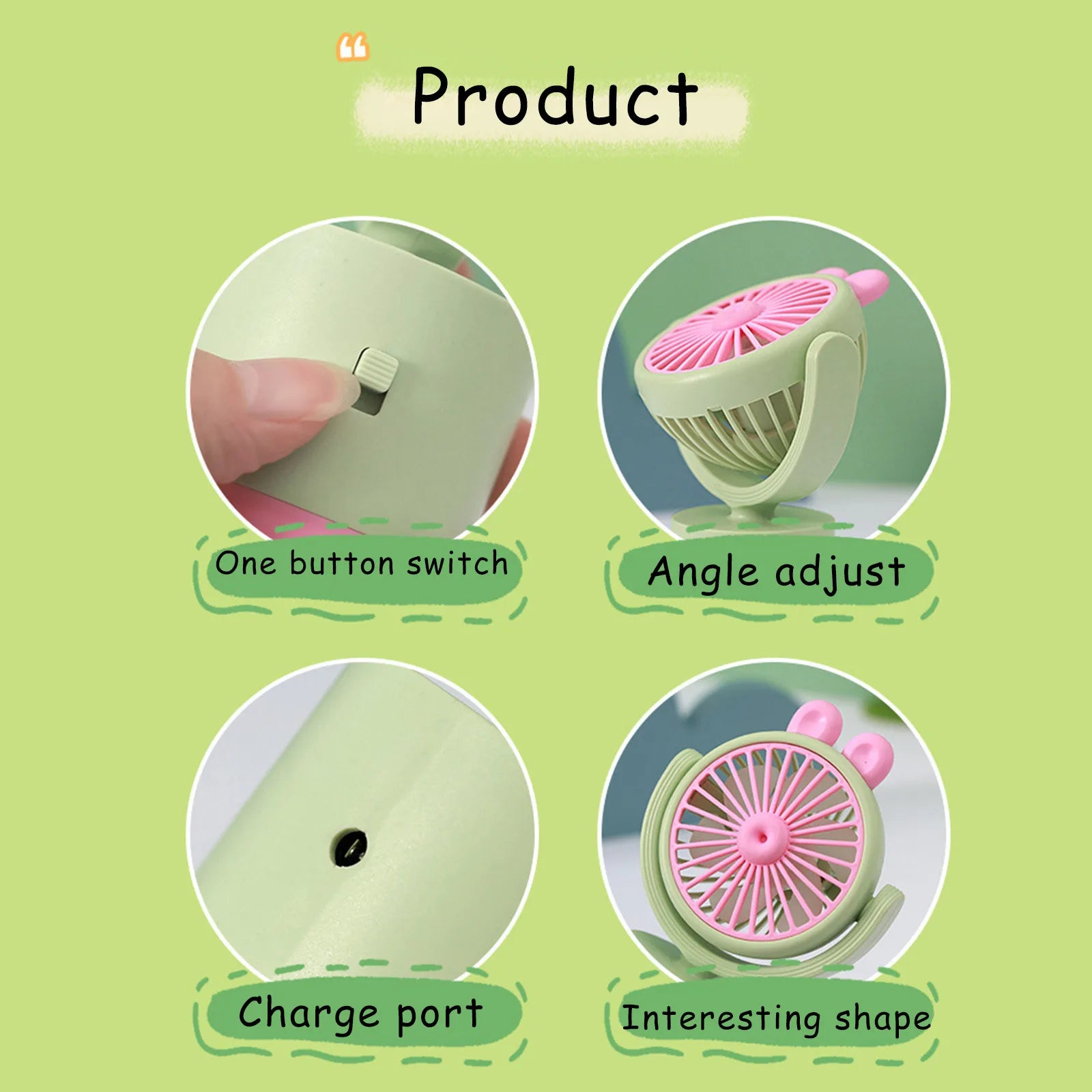 URGGU Mini USB Oscillating Handheld & Desktop Fan | Portable