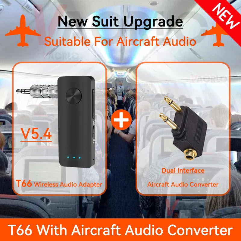 2 In 1 Bluetooth 5.4 Audio Receiver Transmitter Hifi Stereo Wireless Adapter 3.5MM AUX With Mic For Car Airplane TV PC Speaker Oasis Select With AP Converter 1