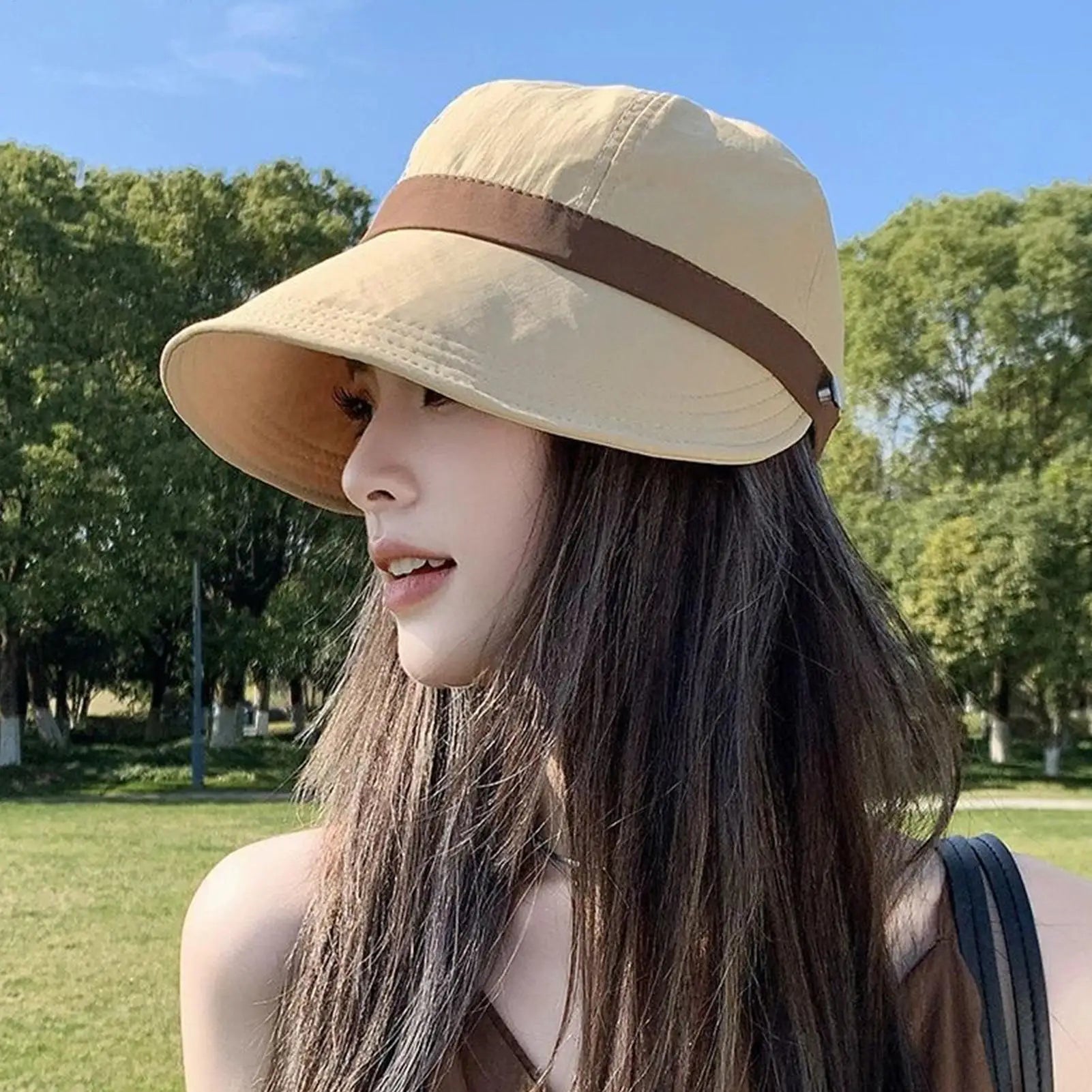 Wide Brim Visor Caps Adjustable Summer Sunhat Outdoor Travel Beach UV Protection Baseball Hats for Beach Travel Vacation Oasis Select