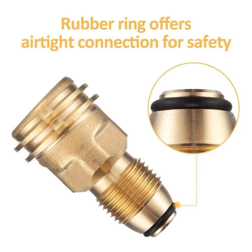 Propane LP TANK POL Service Valve To QCC Outlet Brass Adapter Part Camping Outdoor Propane Inflation Connector Gas Stove Adapter Oasis Select
