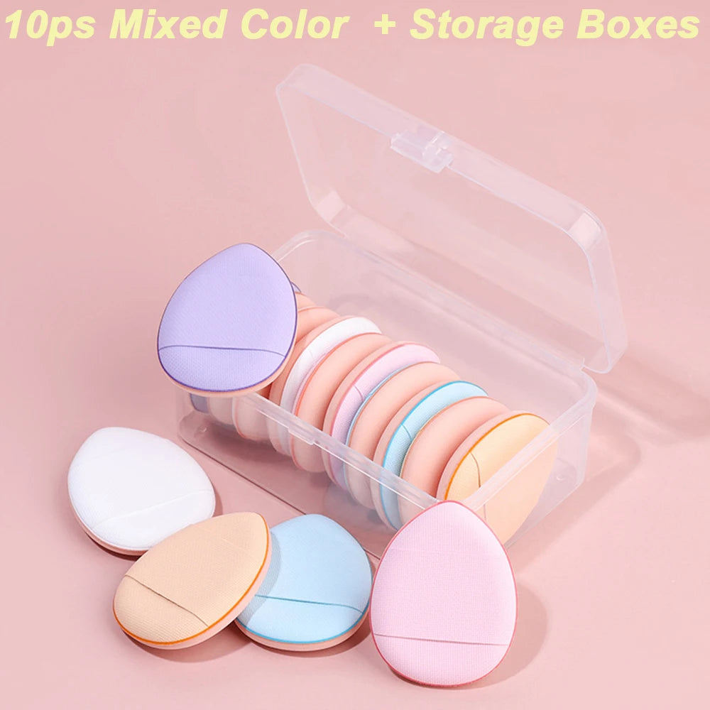 1/6/10Pcs Mini Finger Puff Foundation Small Air Cushion Powder Sponge Face Concealer BB Cream Cosmetic Applicator Makeup Tools Oasis Select 10Pcs mixed color