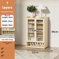 Multi-functional Shoe cabinet Household multi-layer shoe rack Entrance cabinet Large capacity storage dust aisle Oasis Select Milky white R