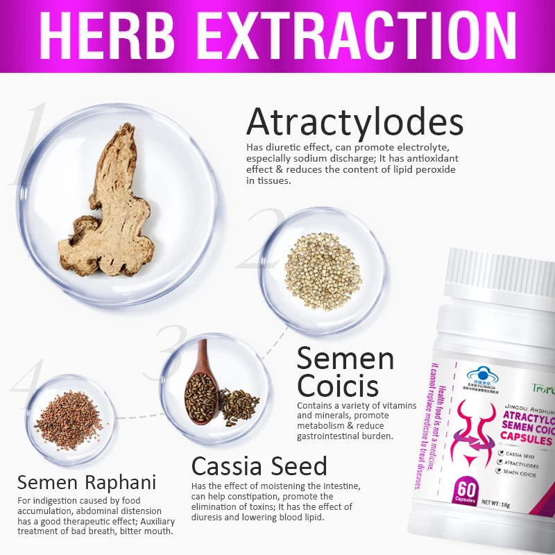 Natural Cassia Seed & Coix seed Pills, Detox Slim, Metabolism Booster, Burn Fat, 100% Herbal, Vegan & NO SIDE EFFECT Oasis Select