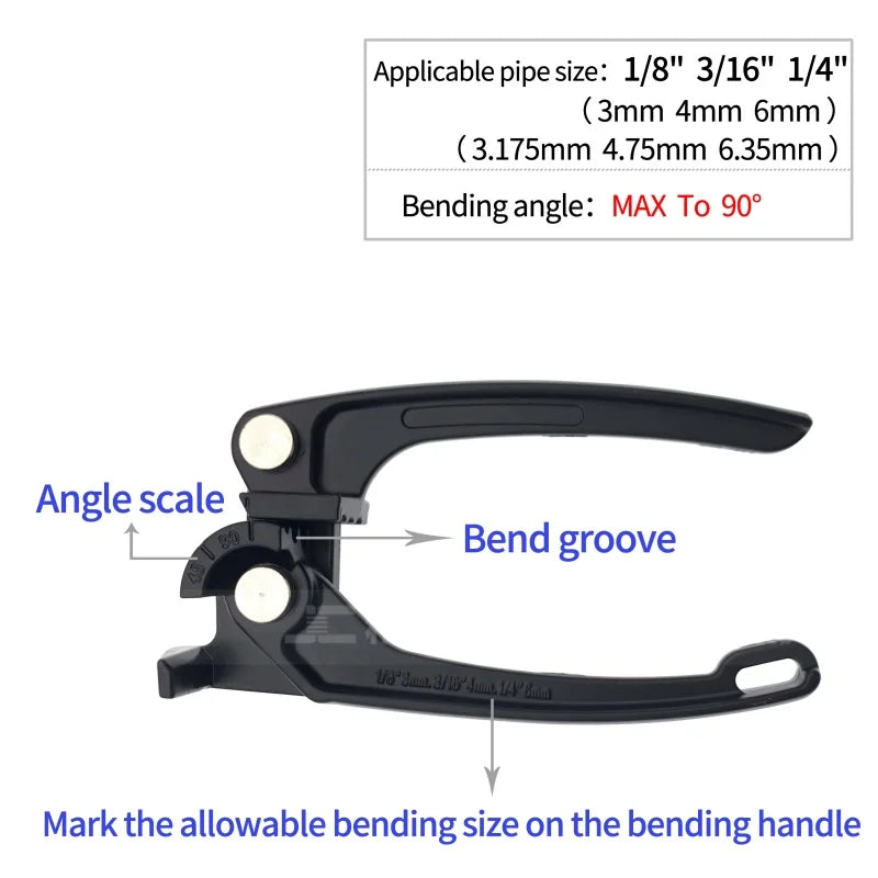 JUSTINLAU 1PC Three in One Pipe Bender Copper Tube Aluminum Tube Stainless Steel Tube Bending Tool 1/8 3/16 1/4 Bending Tool Oasis Select