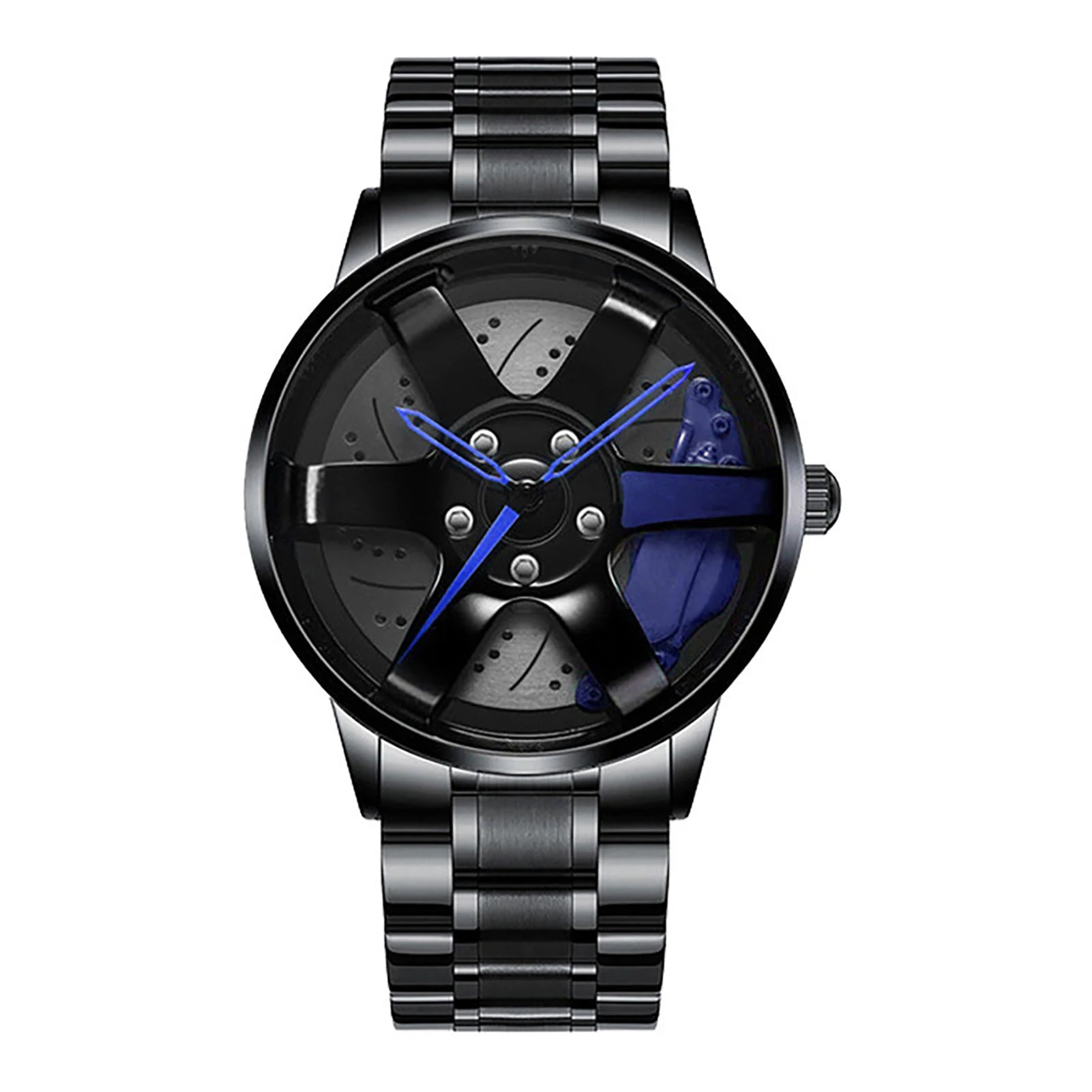 Men's Car Rim Quartz Watch – Leather Strap Round Dial