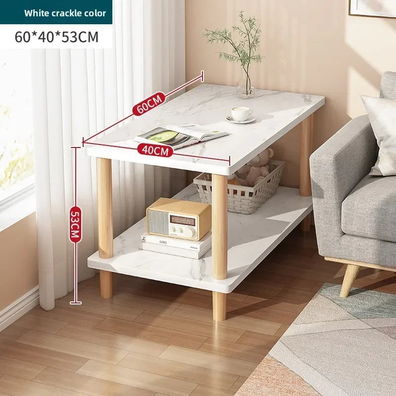 Multi-functional Household GoodsBedside Table Small Apartment Small Bedside Storage Cabinet Nordic Sofa Side Cabinet Small Table Oasis Select White crack 60 40 53