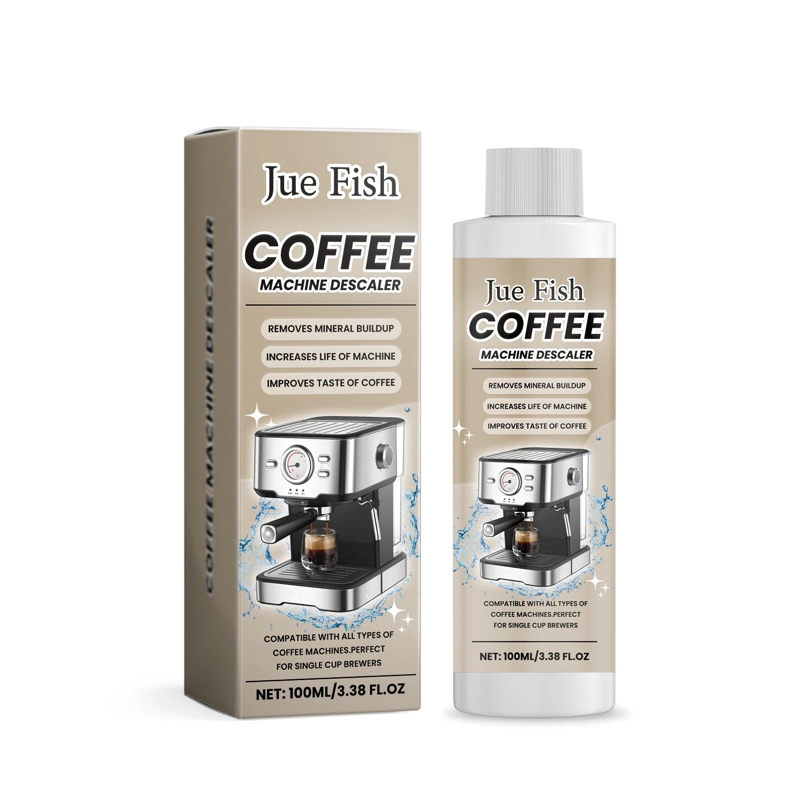 Jue-Fish Coffee Machine Descaler & Cleaner 100ml Coffee Machine Descaler Oasis Select 100ml boxed