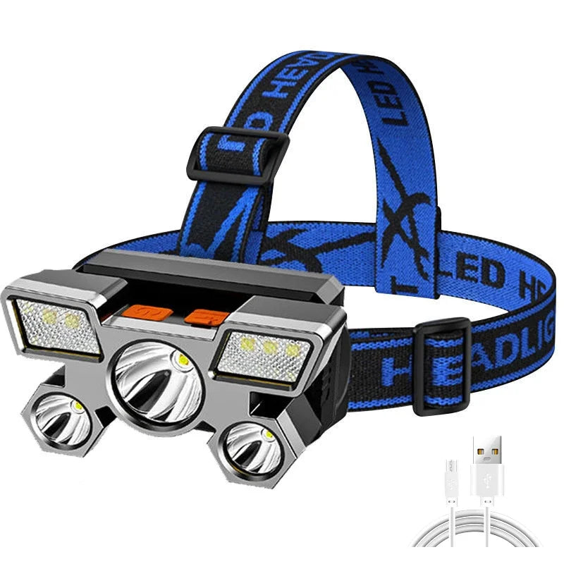 Rechargeable LED Headlamp 5/11 LEDs IPX4 Waterproof | USB Charge