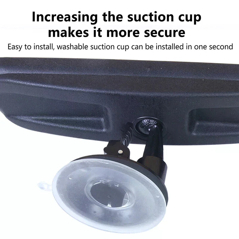 20CM Wide Flat Interior Rear View Mirror with 360° Rotation: Stick-on Suction for Vehicles Oasis Select