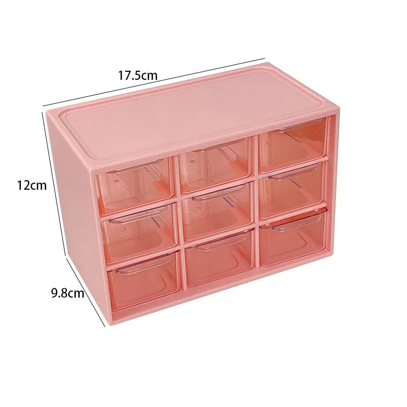 Dustproof Multi-Grid Desktop Drawer Organizer - Portable Storage Box for Jewelry, Cosmetics, Desk Drawer Organizer Box Oasis Select Pink