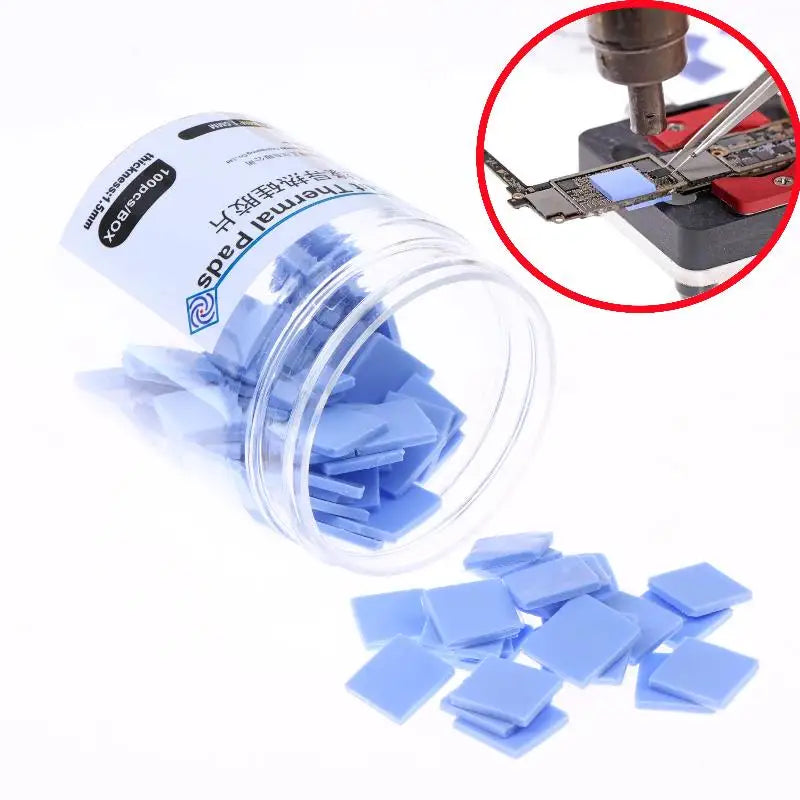 Thermal Insulating Silicone Sheet 100Pcs for CPU IC GPU Repair Precutting Mat High Performance Heat Dissipation Oasis Select