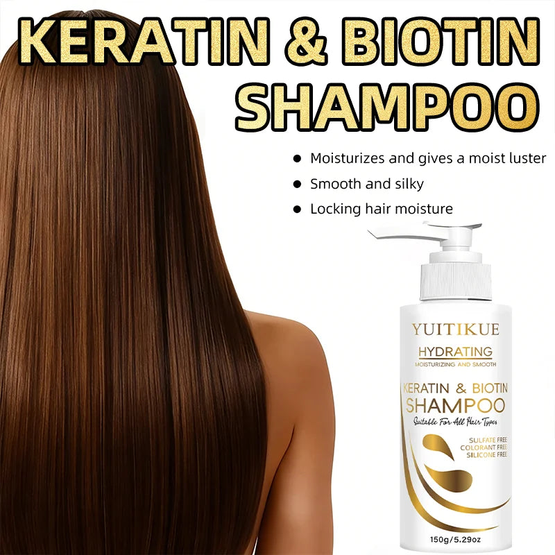 YUITIKUE Keratin & Biotin Shampoo – Smooth, Glossy Hair
