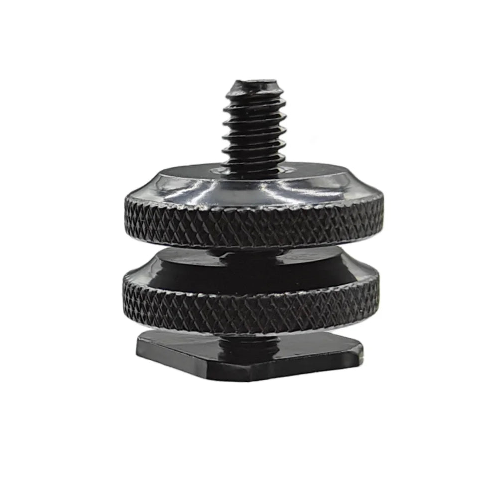 Dual Nut 1/4" Hot Cold Shoe Mount Adapter for DSLR & GoPro