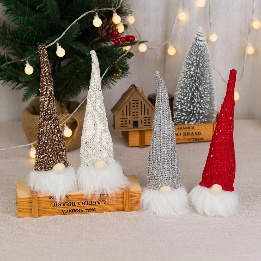 1pc Gnome Plush Doll Christmas Decor Door Elves Faceless Fireplace With LED Light Light Christmas Decorations Home Xmas Oasis Select