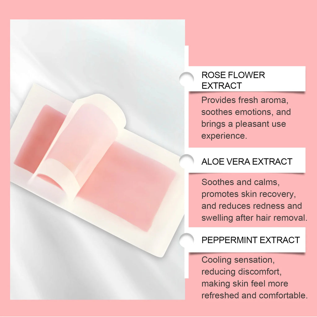 Hair Removal Wax Strip Professional Depilatory Cold Wax Strip Long Lasting Smooth Effective Gentle Body Facial Depilatory Oasis Select