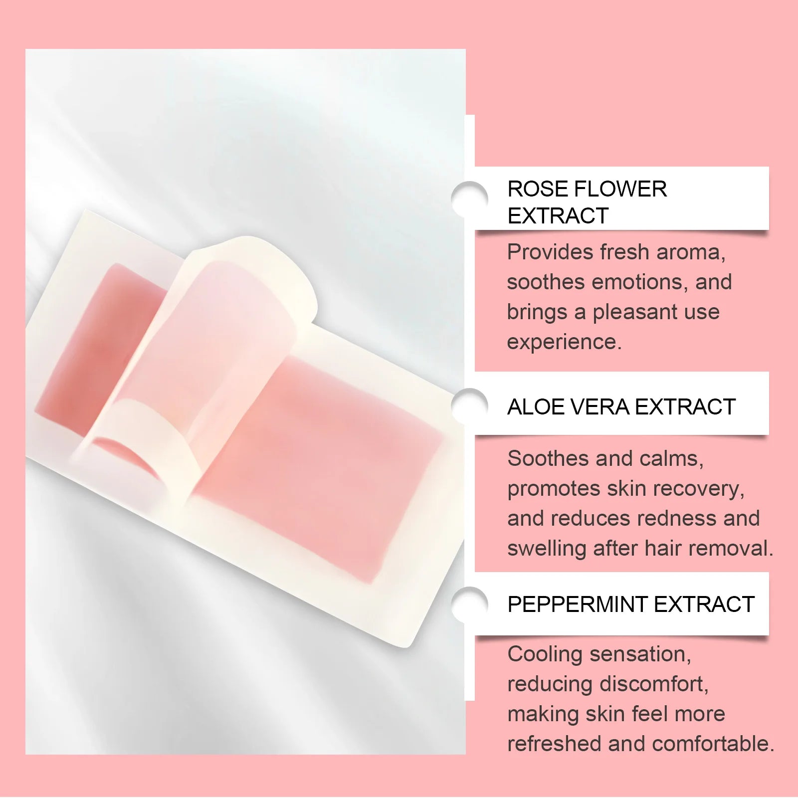 Hair Removal Wax Strip Professional Depilatory Cold Wax Strip Long Lasting Smooth Effective Gentle Body Facial Depilatory Oasis Select