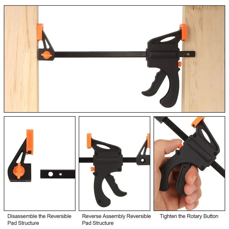 4 Inch Woodworking Bar Clamps Hard Quick Ratchet Release Clips Heavy Duty Hand Tools for Carpentry Gluing & Wood Working Oasis Select