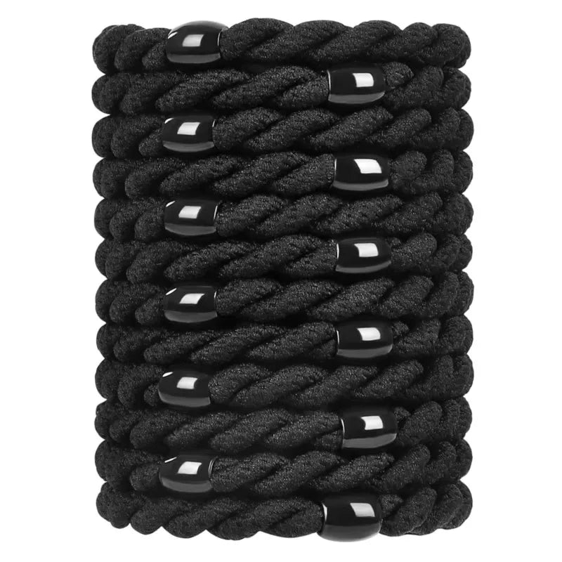 12pcs No Damage Elastic Bracelets Cute Hair Tie Bands Cotton Bands Soft Woven Ponytail Holders for Girls and Women Accessories Oasis Select