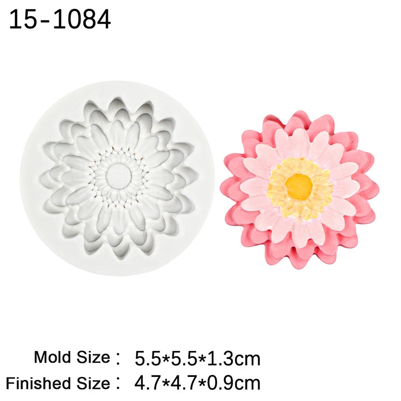 Silicone Fondant Cake Mold Rose Peach Blossom Flower Shaped Baking Chocolate Decorative Mould for Pastries 15-71 Oasis Select A7