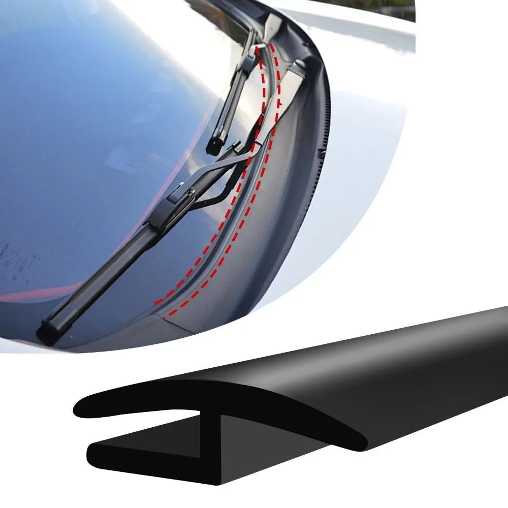 1.7M/5.6Ft Length Car Windshield Cowl Rubber Seal Strip H-Shape Profile Rubber Auto Front Rear Windshield Seal Black Oasis Select Black