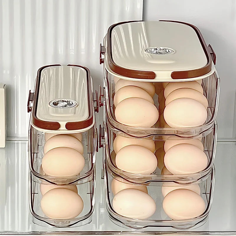 Automatic Rolling Egg Storage Rack – Fridge Organizer Box Egg Storage Rack Oasis Select