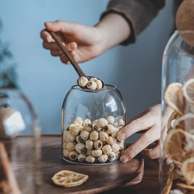 Sealed Jar Glass Cork Stopper Coffee Beans Dried Fruit Storage Box Kitchen Food Multigrain Storage Jar Cork Tea Jar Oasis Select