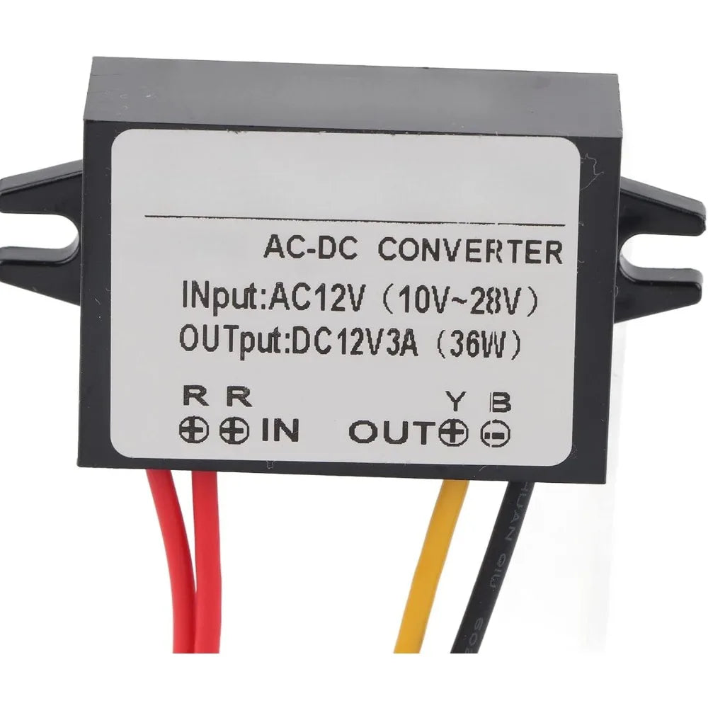 Step Down Power Converter AC 10-28V To DC 12V 3A Waterproof Buck Volt Converter Converter For Car Screens Surveillance Cameras Oasis Select
