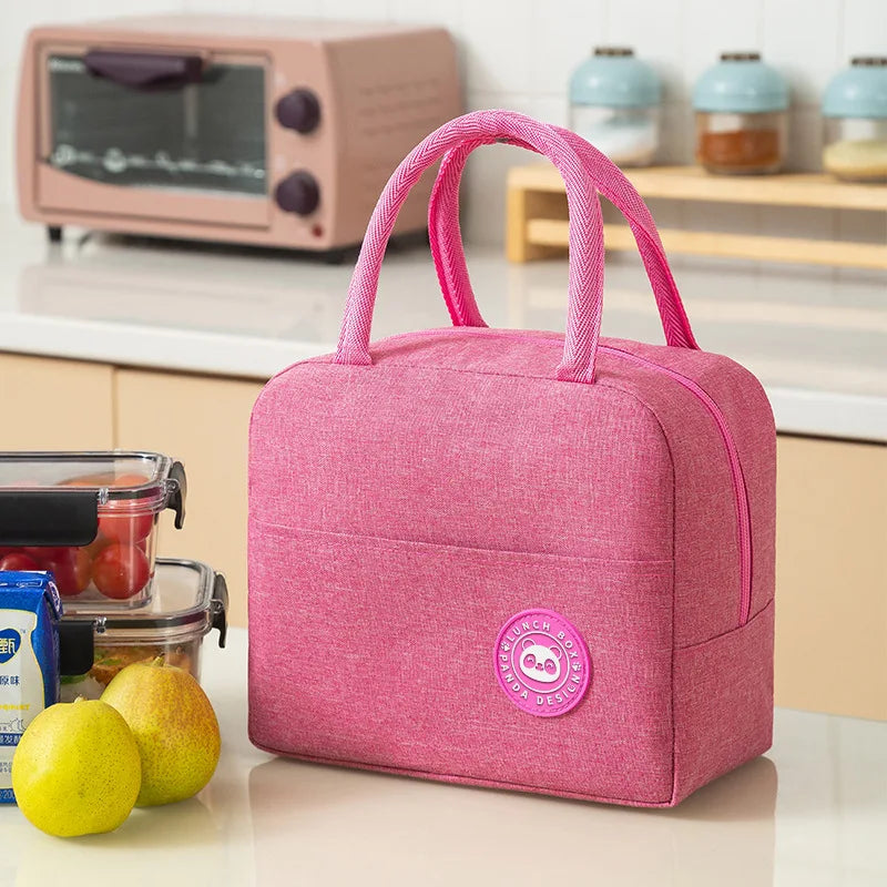 Portable Lunch Bag Lunch Box Thermal Insulated Canvas Tote Pouch Kids School Bento Portable Dinner Container Picnic Food Storage Oasis Select B