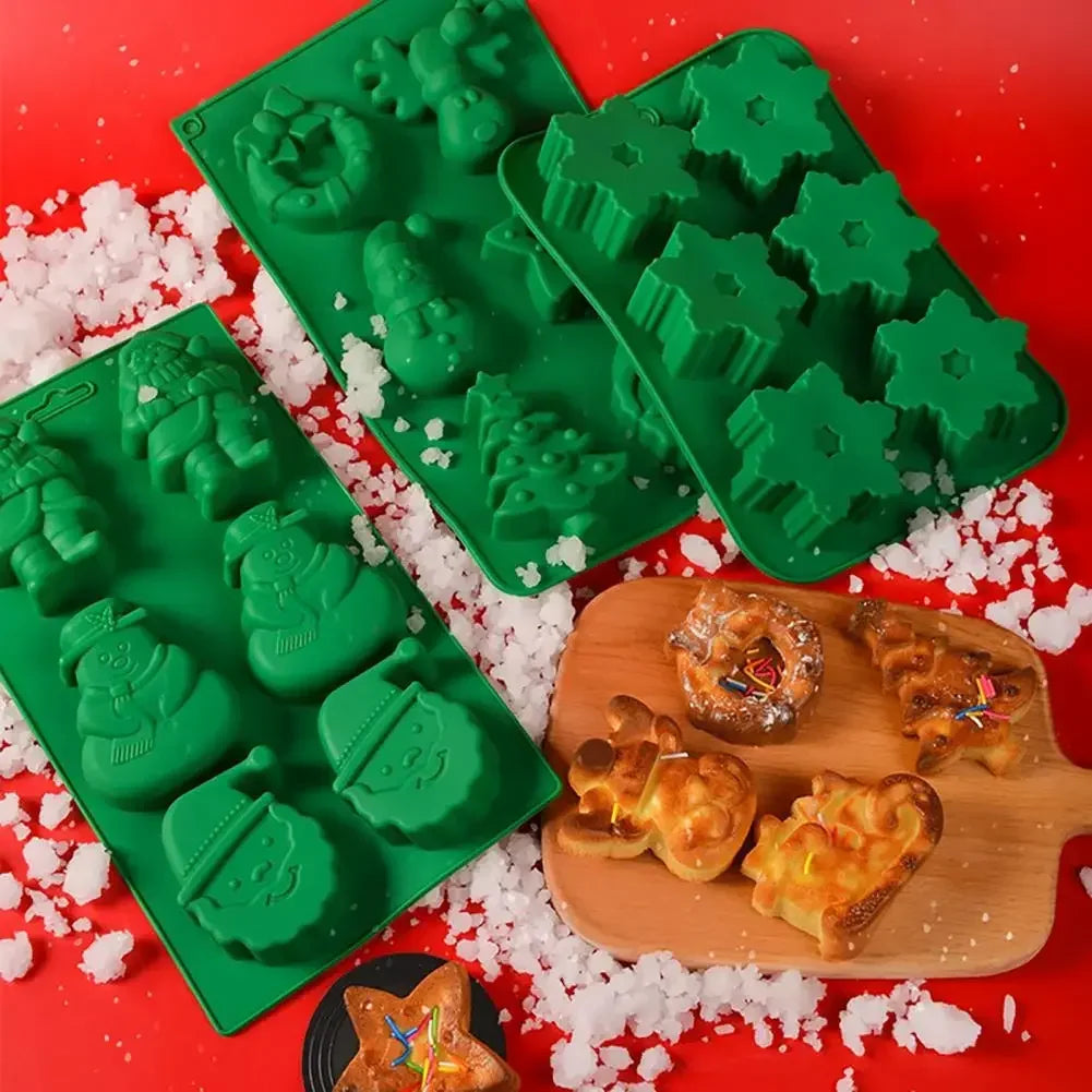 Tree Santa Claus Shape Silicone Mold Cake Decoration Fondant Cookies Tool Gumpaste Candy Chocolate Mold for Baking Oasis Select