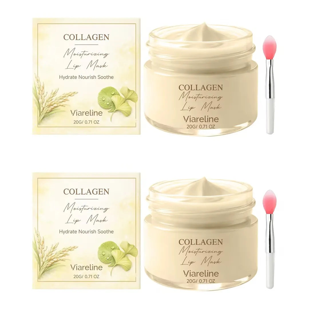 Collagen Hydrating Lip Care Mask With Applicator Remove Dead Skin Soothe Dry Chapped Brighten Plumping Lips Nourishing Lip Mask Oasis Select 20g x2 boxed 20g