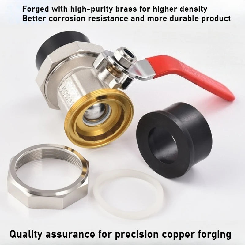 Brass High-pressure Ball Valve PE Double Head Ball Valve 4-point Switch Straight Through PE Double Hot Melt Copper Ball Valve Oasis Select