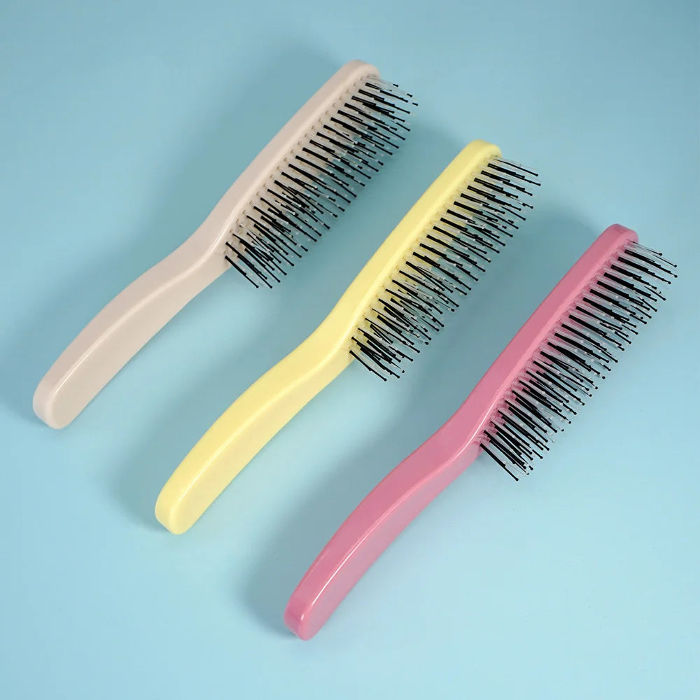 Multicolor Plastic Hair Brushes Set Gentle Detangling Styling All Hair Types Daily Use Smooth Combing Experience for Home Travel Oasis Select