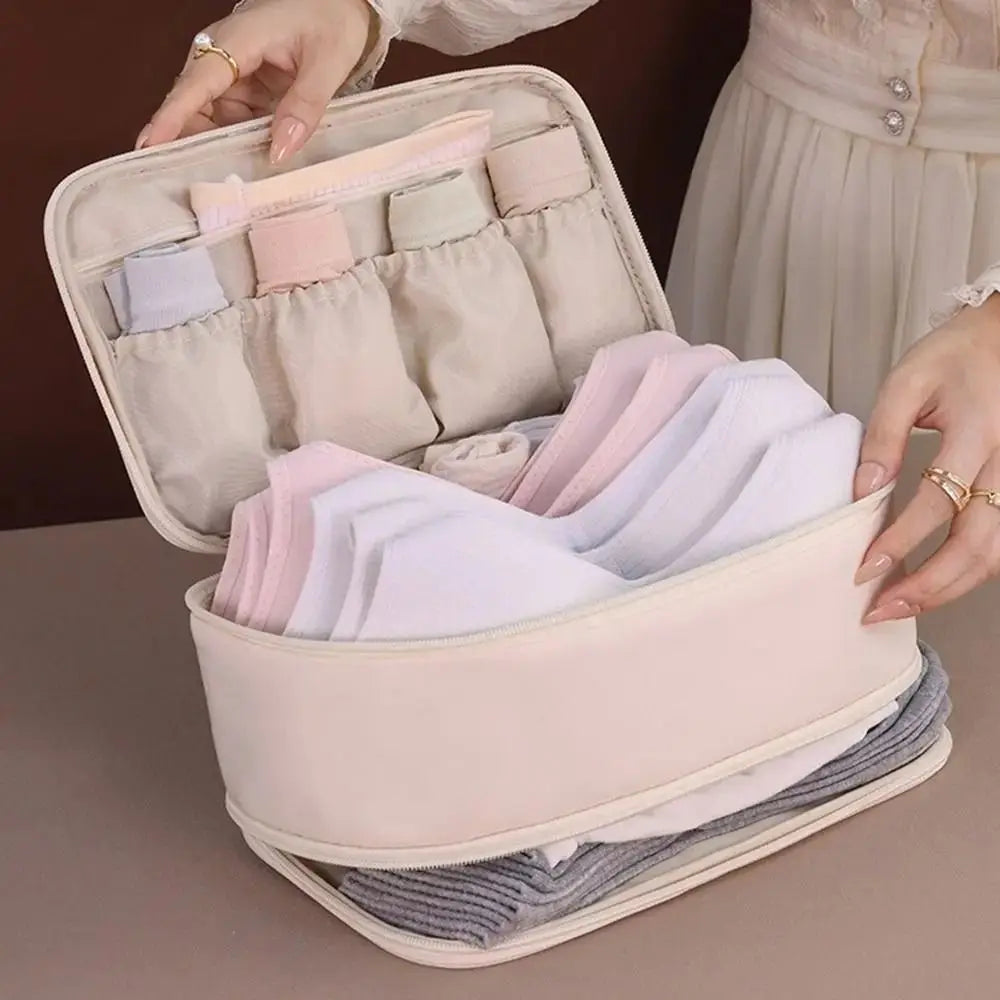 Cartoon Underwear & Bra Storage Bag with Zipper | Large Capacity