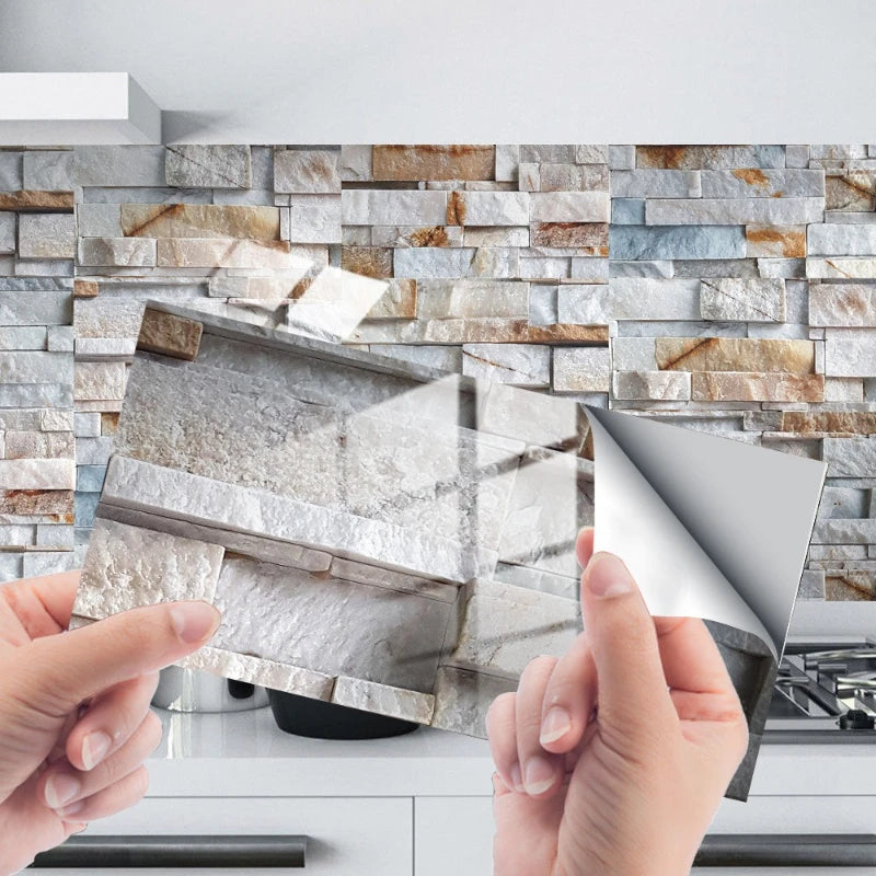 Wall Stickers Home Renovation Crystal Tiles Self-adhesive Flooring Kitchen Oil Resistant Decorative Tiles Material PVC Oasis Select