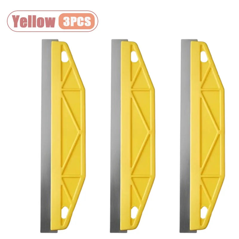 1-10PCS Stainless Steel Wallpaper Scraper Putty Knife Plastic Handle Drywall Mud Trowel for Paint Removal Caulk Home DIY Oasis Select Yellow-3PCS