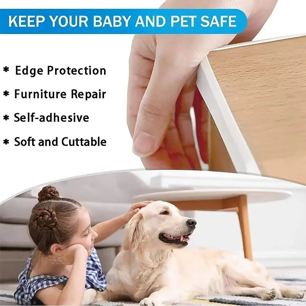 New U-shaped Edge Banding Tape Self-Adhesive TPE Rubber Edge Protector 2M Edge Safety Guards Oasis Select