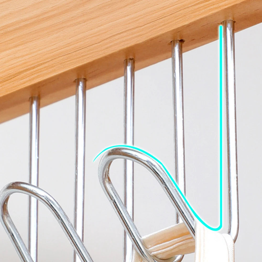 Multi-Layer Wooden Hanger with 8 Hooks | 360° Closet Organizer