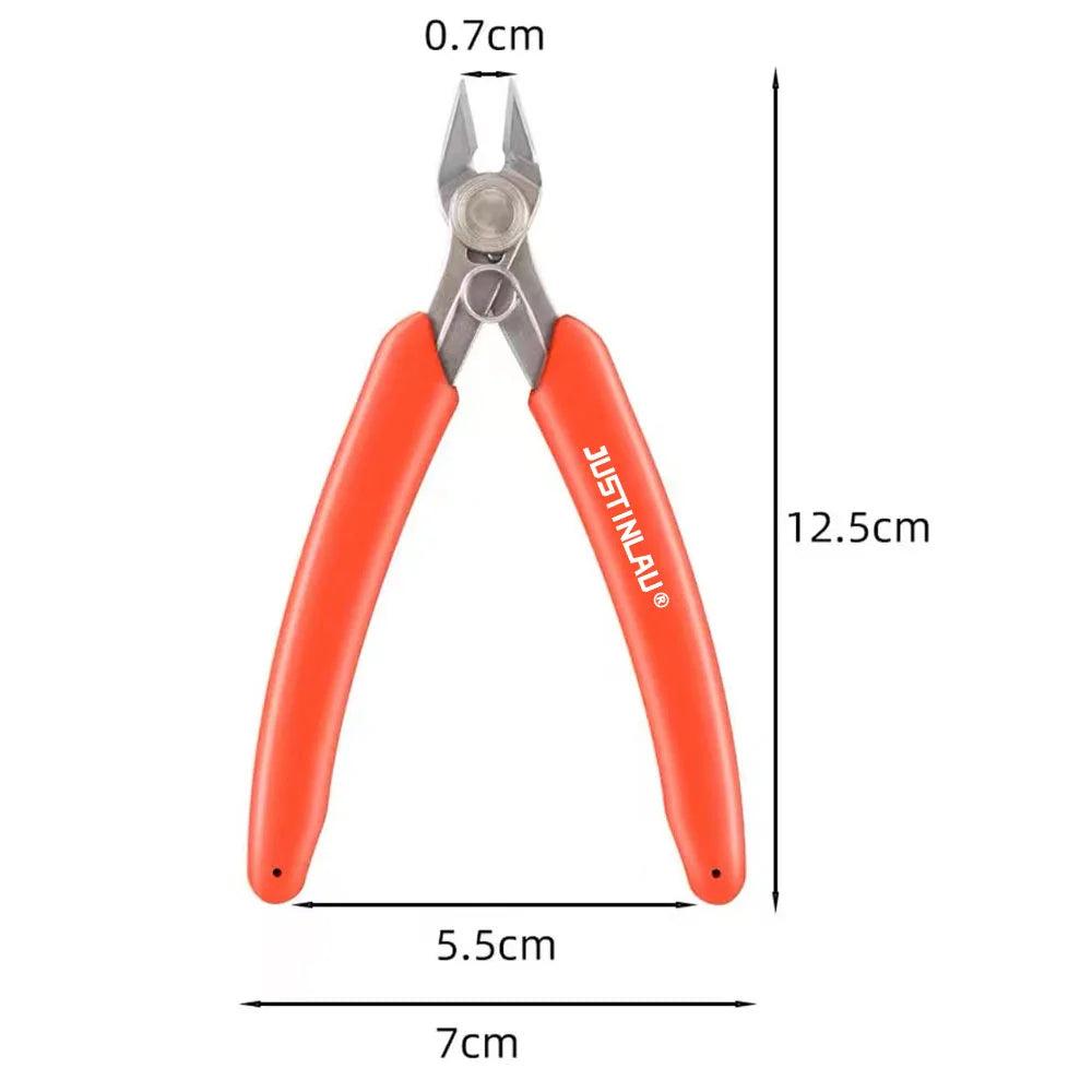 Universal Stainless Steel Pliers DIY Electronic Diagonal Side Cutting Nippers Wire Cable Cutter 3D Printer Parts Hand Tools Oasis Select Red