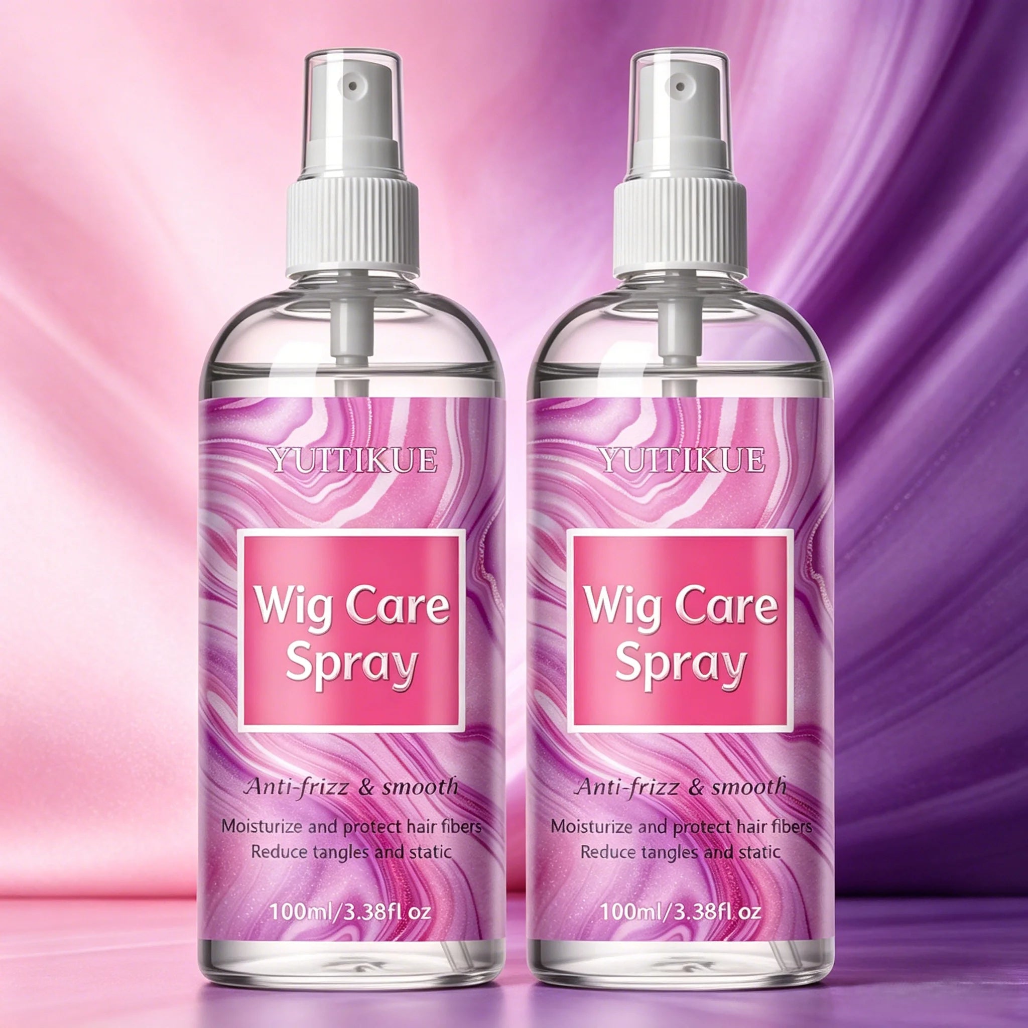 Wig Care Spray, Anti-Frizz & Anti-Static Formula, Keeps Synthetic & Human Hair Wigs Smooth, Tangle-Free and Shiny Oasis Select 2pc