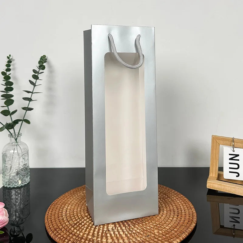 Flower Gift Bag Transparent Window | Kraft Bouquet Tote