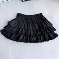 Elegant High Waist Pleated Bubble Skirt A Line Ruffle Hem A Line Skirt Short Pleated Design Puffy Cake Skirt Harajuku Style Oasis Select Black L