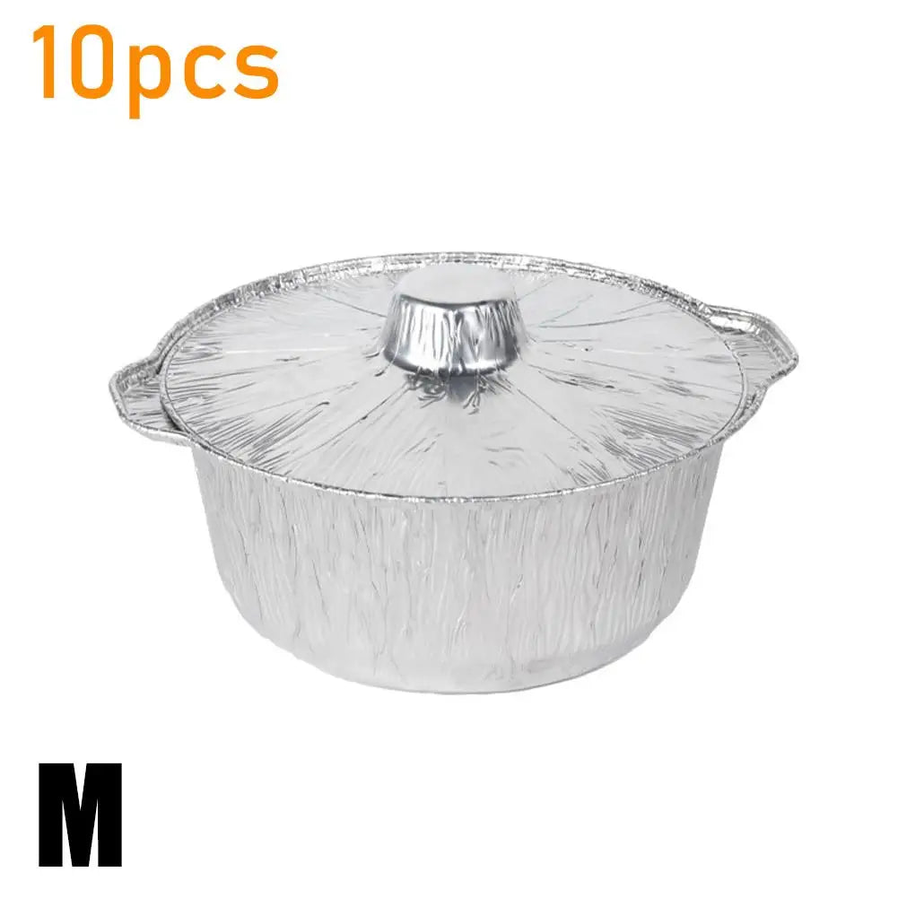 10-Pack Disposable Aluminum Foil Pans with Lids – BBQ & Air Fryer Disposable Foil Pans Oasis Select 10pcs 20cm